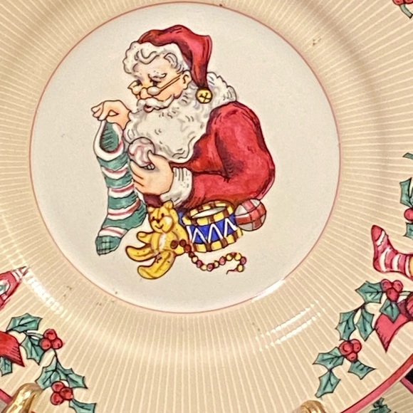 F F Santa's List set of 6 Side Plates 1994 Indonesia - Picture 5 of 5